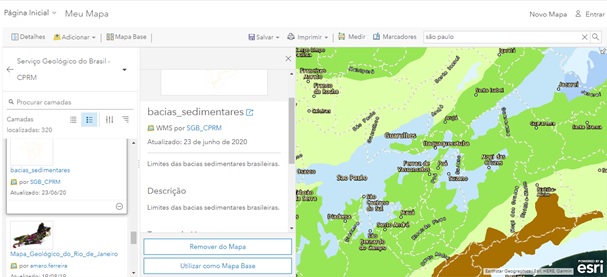 Mapa Serviço Geológico do Brasil – CPRM - Ferramenta para Avaliação Preliminar
